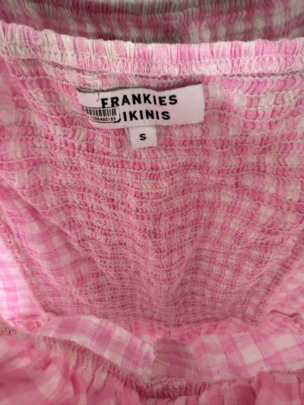 Frankie's Bikinis Christabelle Ruffle Pink Gingham Smocked Maxi Dress - Picture 6 of 7